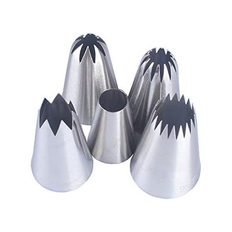 Pièces Grand Douilles Pâtisserie, Embouts de Glaçage pour Poche à Douille, pour Pâtisserie et Décoration de Cupcakes (1/5)