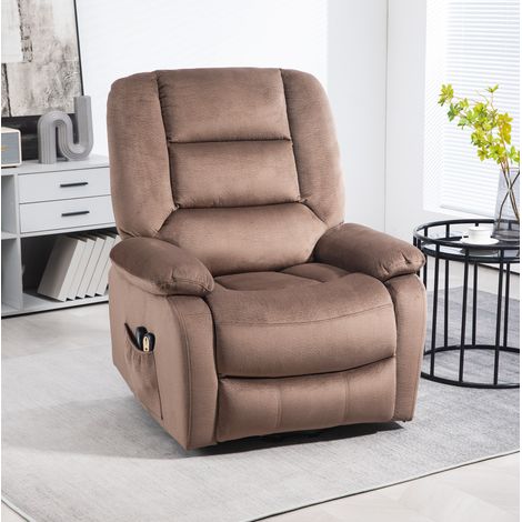 Poltrona relax elettrica alzapersona con massaggio, calore e reclinazione, marrone, OKWISH (1/5)