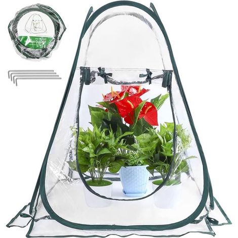 Invernadero plegable para plantas de jardín - protección contra heladas - 1 unidad - PVC - 70 x 70 x 80 cm (1/5)