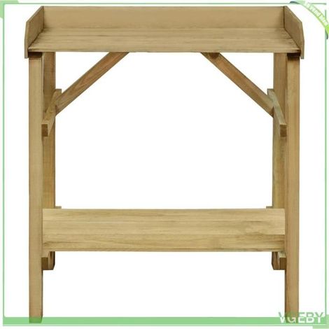 Table de jardinière - FAFEICY - 45302 - Bois de pin imprégné - 75x40x90 cm - 2 étagères (1/5)