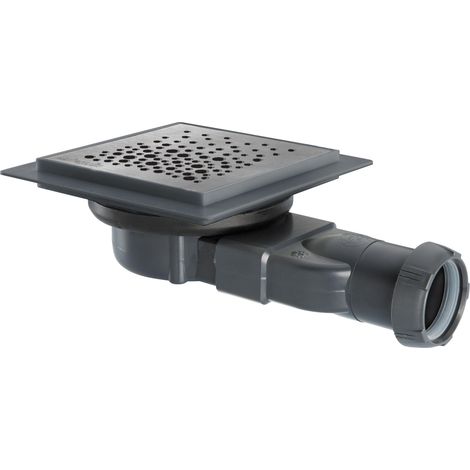Wirquin – Bonde de douche à l'italienne Venisio Compact – Siphon extra-plat 40mm – Grille inox brossé – Débit 30L/min – Membrane silicone anti-odeurs