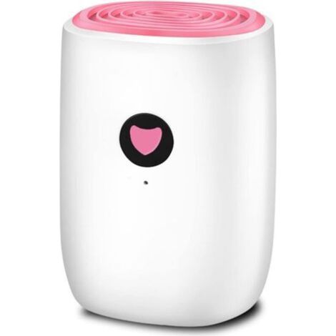 Small domestic dehumidifier, mini portable dehumidifier, electric moisture-absorbing air dryer, air dehumidifier, automatic shut-off, LED indicator (pink) (1/4)