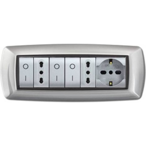 PLACCA LIFE LIVING PLAST ALLUMINIO CHIARO 7P