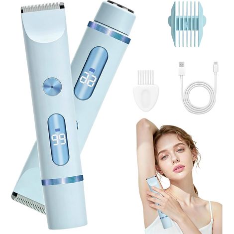 Rasoir électrique 2 en 1 pour femme, Rasoir Electrique Femme, 2 en 1 Rasoir Electrique Femme, Rasoir életctrique rechargeable pour femme, Rechargeable Rasoir Electrique Femme, pour corps, visage (1/5)