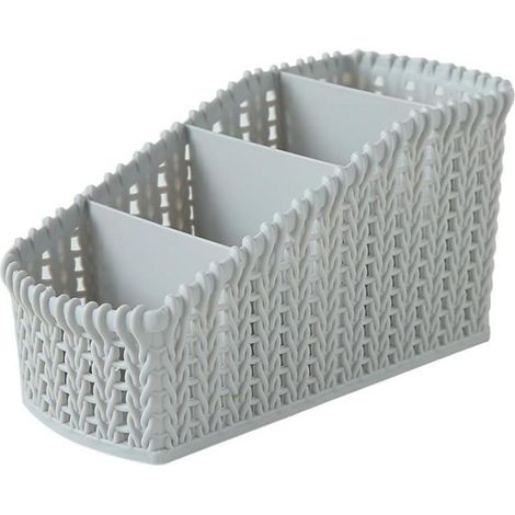 Panier de rangement, boîte de rangement de bureau, boîte de rangement pour maquillage, conteneur de rangement multifonctionnel à 4 compartiments (1/3)
