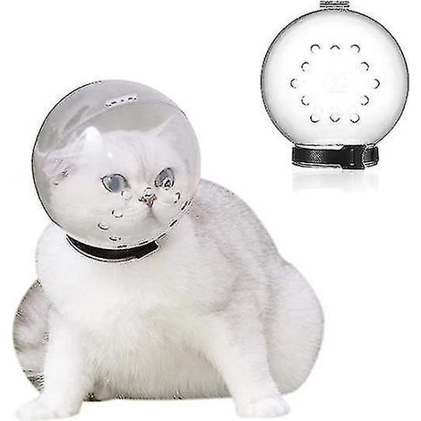 Muselière pour chat ajustable, transparente et respirante, anti-morsure, outil de toilettage pour animaux de compagnie, casque pour chat, couvre-bouche AM- (1/5)
