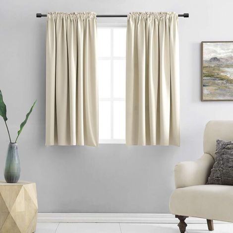 Rideaux occultants et isolants thermiques - conviennent aux salons, chambres, chambres d'enfants, etc. - 1 pièce, 150cm 250 cm, beige (1/4)