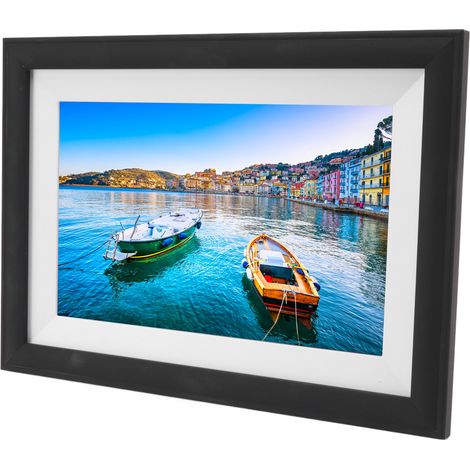 Album photo numérique HD 10 pouces avec Wi-Fi, en bois, 16 Go de mémoire, transmission intelligente et support, cadre photo numérique pour la maison, noir, prise britannique 100-240 V (1/5)