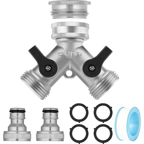 1 Distributeur En Laiton, 2 Voies Indépendantes, Raccords 3/4 Et 1/2 Pouces, Pour Jardin Et Lavage (1/5)