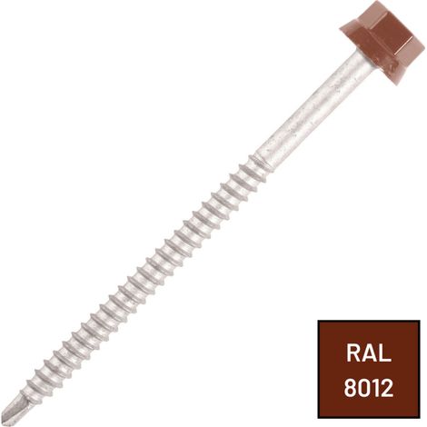 Vis Autoperceuse Zamatop Bois Tête Hexagonale 12 Ø 6.3X150 Laqué RAL 8012