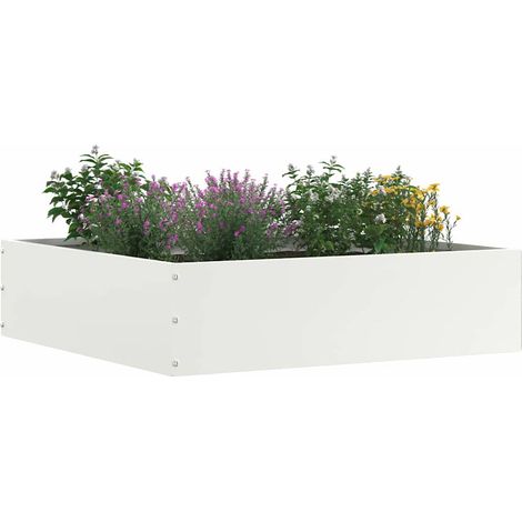 Bordure de Pelouse 6 pcs Blanc 50 x 50 x 13 cm Acier (1/5)