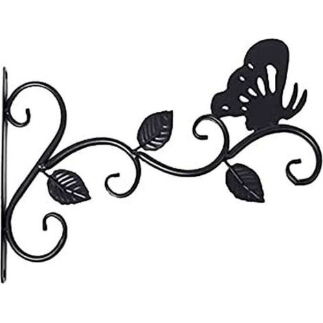 Lot De 1 Supports Pour Plantes Suspendues,Suspension Mural Crochet Plante En Métal, Suspension D'accessoires Pour Plantes Antirouille Et Robuste En Forme De Papillon, Noir (1/5)