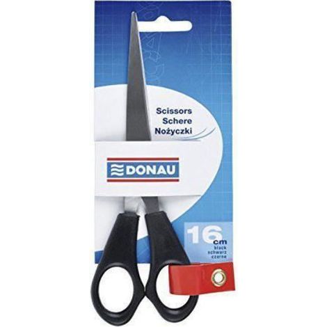 Ciseaux - Acier Inoxydable - 16 Cm - Poignée Antidérapante En Caoutchouc - Noir - 1 Pièce