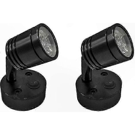Pack 2 Lampes LED 12V Orientables pour Lecture, Éclairage Cylindre Intérieur Bateau Camping-Car Camion, Luminaires Flexibles Murales Chevet, Dimmable Blanc (1/4)