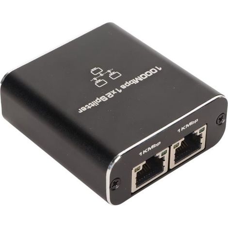 Répartiteur Ethernet - ZJCHAO - RJ45 - 2 Ports - Alliage d\'Aluminium - 1000Mbps (1/4)