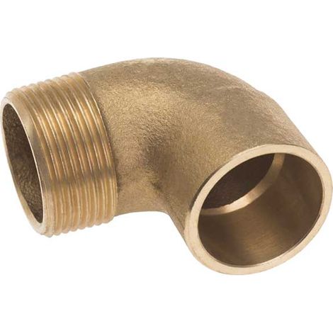 GOMITO A 90° FILETTATO MASCHIO IN BRONZO A SALDARE Ø18 x 3/4