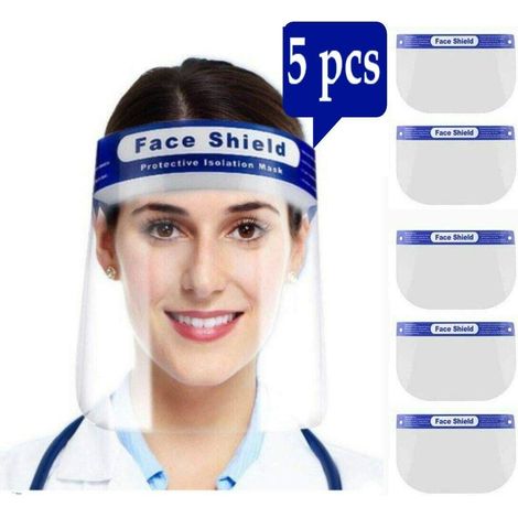 Lot de 5 films de protection pour le visage Protection intégrale Anti buée Transparents (1/5)