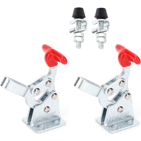 2 Stück Schweiß-Kniehebelklemme, horizontale Vorrichtung, Winkel, Kompressor, Schnellverschluss-Handwerkzeug GH‑13005 (1/5)