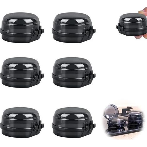 Cache-Boutons de Cuisinière à Gaz,Gaz Couverture de Bouton, Couverture de Bouton de Cuisinière,6PC Bouton de Sécurité Four (1/4)