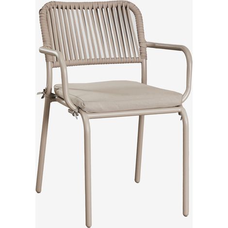 Pack de 6 chaises de salle à manger empilables avec accoudoirs en corde tressée Arhiza SKLUM Moka Brown (1/5)