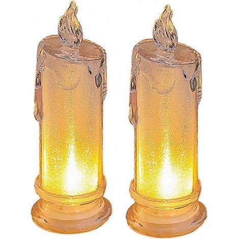 Bougies chauffe-plat LED sans flamme à effet vacillant, lot de 2 bougies votives, bougies lumineuses à piles pour les commémorations et la décoration (1/5)