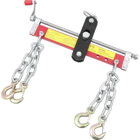 Posicionador de grúa para taller, capacidad de carga de 900 kg, construcción de acero resistente, color rojo. (1/2)