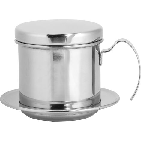 Porte-filtre à café en acier inoxydable portable pour cafetière goutte à goutte, usage domestique, cuisine, bureau et extérieur, argenté (1/5)