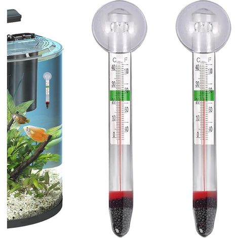 2 Pièces Thermomètre Aquarium, Thermomètre D'aquarium En Verre, Mesure Précise Et Affichage Clair, Pour Aquariums, Terrariums (1/5)