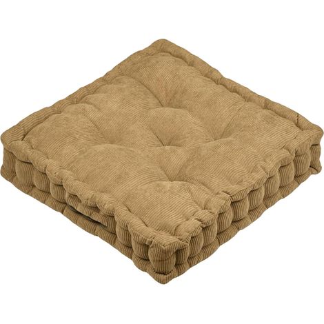 Épais coussin de sol velours côtelé Dandy camel