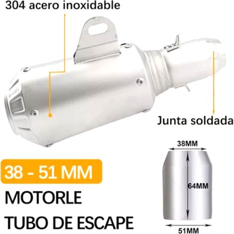 51-mm-Auspuffanlage mit kleinem Durchmesser, Titan-Optik, mit Eisenband, universell für die Modifizierung von SC-, Kawasaki-, CFMoto- und Yamaha-Motorrädern (kein Muster verfügbar, in Entwicklung) (ex (1/5)