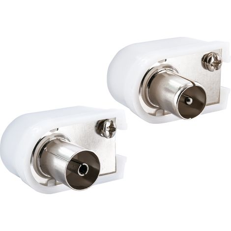 Schwaiger IEC Winkel Set WST1020 532 weiß, 1x IEC Winkelstecker & 1x IEC Winkelbuchse Antennen & Koaxkabel (1/3)