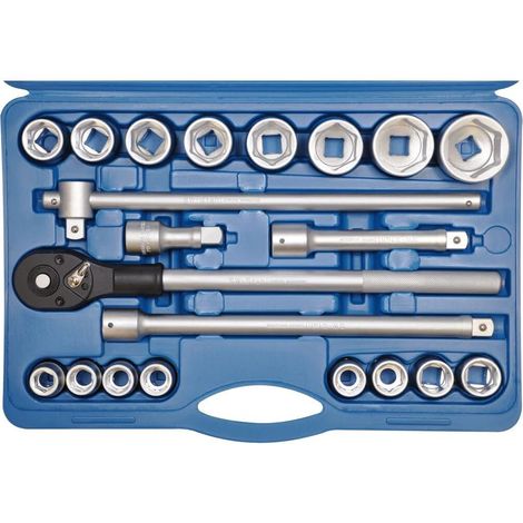 SW-Stahl 07660L Steckschlüsslsatz I 21-teilig I 3/4 Zoll I Werkzeugkoffer Industriequalität