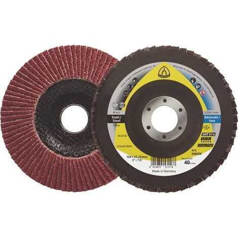 Fächerscheibe SMT 974 Special Körnung 80 D.125mm Bohrung 22,23mm Keramik gewölbt (1/2)