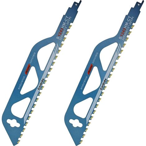 2 Pièces 305mm Lame Scie Sabre Brique Universelle en Carbure Lames de Scie Alternative en Carbure pour Coupe de Brique, Béton Cellulaire, Bois, Métal, Parpaing (1/5)