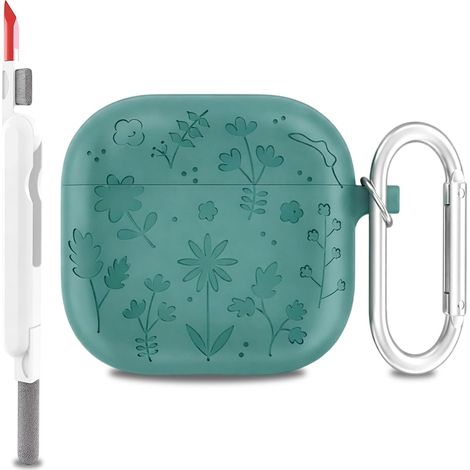 Compatible with AirPods 4 Cases Cover with Cleaning Kit, Full Silicone Protective Case with Keychain for AirPods 4e, Visible LED Indicator, USB-C Charging and Wireless Charging (1/5)