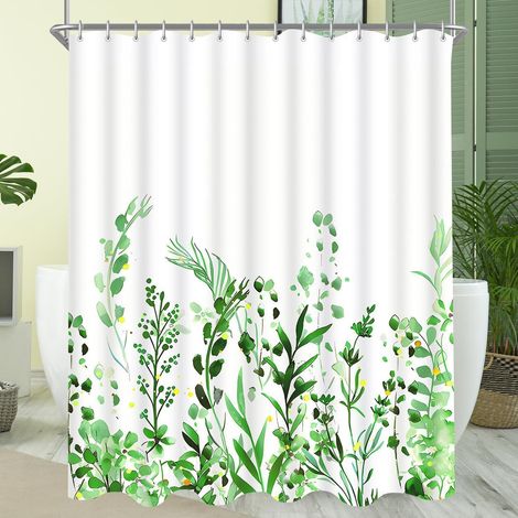 Duschvorhang Blumen 100x200cm Antischimmel Textil Wasserabweisend Badevorhang (1/5)