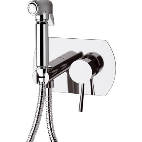 Miscelatore incasso per shut-off con doccetta shut-off, supporto doccia- presa acqua e flessibile doccia. (1/3)