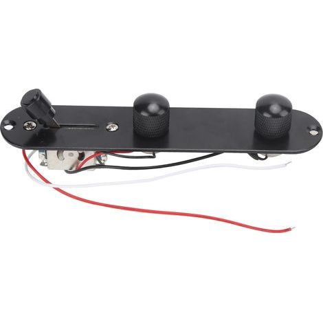 Plaque de contrôle guitare métal chromé TL pré-câblée - Circuit imprimé accessoires noir de rechange (1/5)