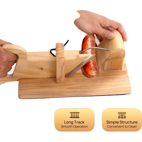 Affettatrice per salsicce, lama in acciaio inox 420, 28,5 cm x 16,5 cm x 10 cm, funzionamento manuale, peso 1 kg, adatta per verdure e carne (1/5)