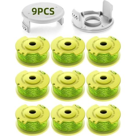 Bobines de fil de rechange AC80RL3 pour débroussailleuse Ryobi One Plus+ 18 V 24 V 40 V RY40204 RY40220 ZRP2080(9 Bobine,2 Couvercle) (1/4)