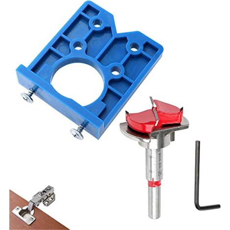 Scharnierlehrenbohrer-Sets, 35 mm, verstellbarer Bit-Positionierer, Lochbohrer, Positionierungsschneider für die Installation von Holzmöbeln, Türen, Schränken, Scharnieren