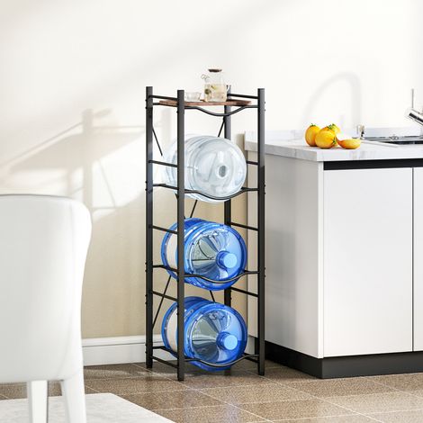 4-stöckiger Wasserkrugständer, Wasserflaschenablage für Küche und Esszimmer, Schwarz