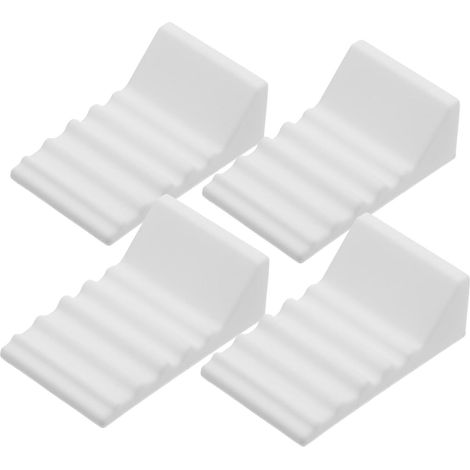 4 butoirs en silicone pour poubelles de cuisine, blancs, antidérapants (1/5)