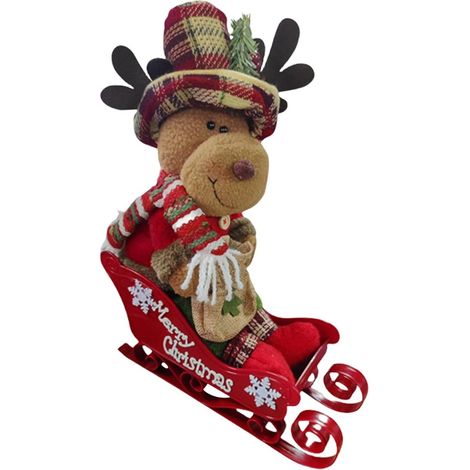 Décoration de Noël pour bureau : Père Noël, traîneau et renne, décoration de Noël pour salon et chambre à coucher. (1/5)