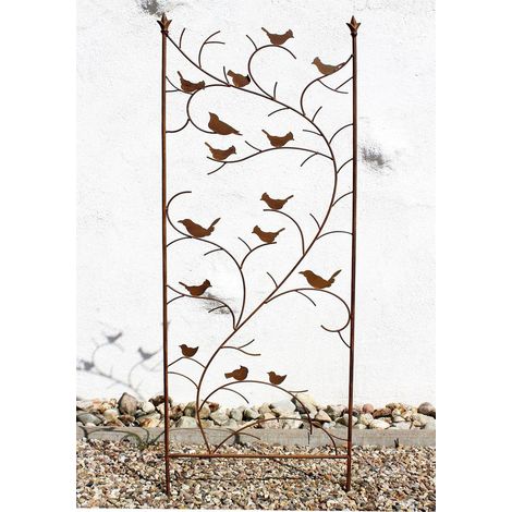Dandibo – Treillis avec oiseaux 120705 – Treillis métallique pour plantes grimpantes – Hauteur 150 cm – Largeur 50 cm – Décoratif et fonctionnel