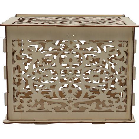Boîte Cadeau Bois Vide pour Cartes et Argent - Décoration Mariage et Réception - Facile à Assembler - Petit Modèle JM01319 (1/5)