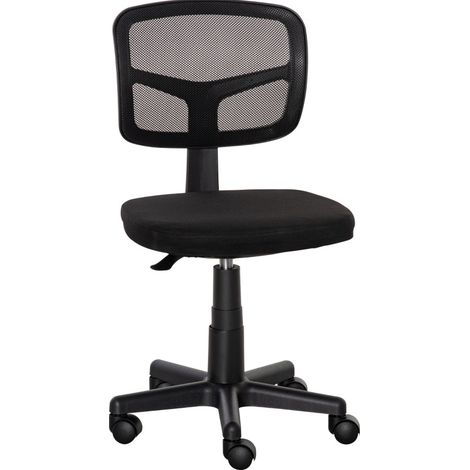 CHICFURN Silla de oficina ergonómica 43 x 48 x 89,5 cm negra, regulable y compacta (1/5)