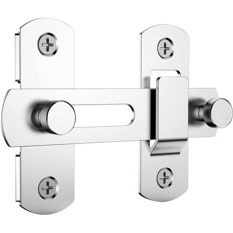 Loquet Porte - 100 x 70 x 20 MM - Loquet Porte Coulissante Inox, Targette de Porte, Verrou Porte Interieure, Avec 4 Vis, Convient pour Porte, Fenêtre, Jardin, Salle de Bain (1/5)