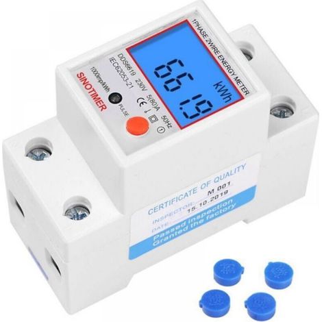 Sous compteur électrique monophasé - - modulaire 1 module - 45A - Affichage LCD - Certifié MID (1/5)