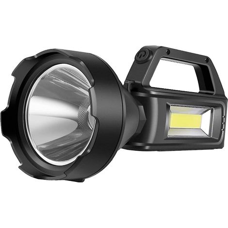 Lampe torche projecteur, lampe de recherche portable LED haute luminosité, 4 modes, lampe de travail étanche pour le camping, la randonnée, la chasse et plus encore. (1/5)